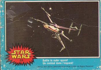 1977 O-Pee-Chee Star Wars #53 Battle in outer space! Front