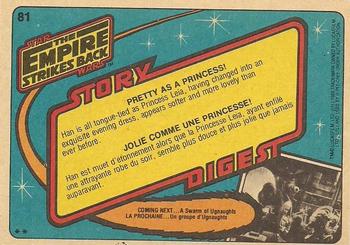 1980 O-Pee-Chee The Empire Strikes Back #81 Pretty as a Princess! Back