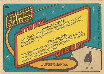 1980 O-Pee-Chee The Empire Strikes Back #86 Dinner Guests Back