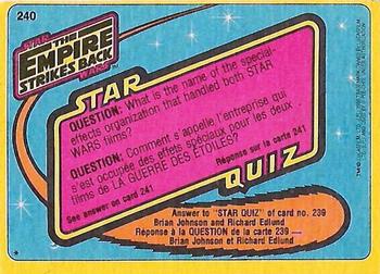 1980 O-Pee-Chee The Empire Strikes Back #240 Swampland Peril! Back