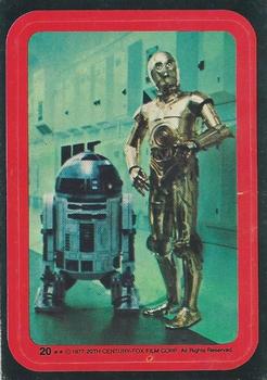 1977 O-Pee-Chee Star Wars - Stickers #20 R2-D2 and C-3PO Front