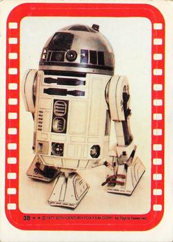 1977 O-Pee-Chee Star Wars - Stickers #38 R2-D2 (Kenny Baker) Front