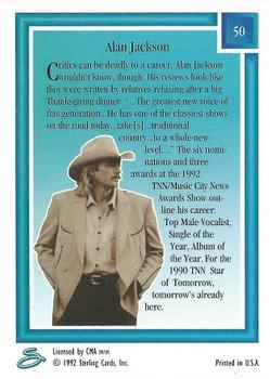 1992 Sterling Country Gold #50 Alan Jackson Back