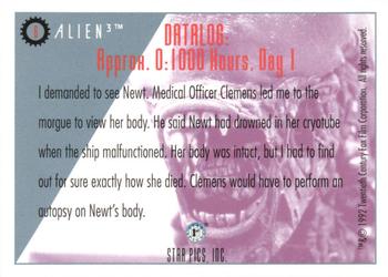 1992 Star Pics Alien 3 #6 I demanded to see Newt. Medical Officer Clemens le Back