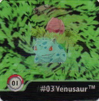 1999 ArtBox Pokemon Action Flipz Series One #1 #01 Bulbasaur         #02 Ivysaur           #03 Venusaur Front