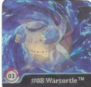 1999 ArtBox Pokemon Action Flipz Series One #3 #07 Squirtle          #08 Wartortle         #09 Blastoise Front
