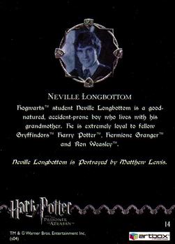 2004 ArtBox Harry Potter and the Prisoner of Azkaban #14 Neville Longbottom Back