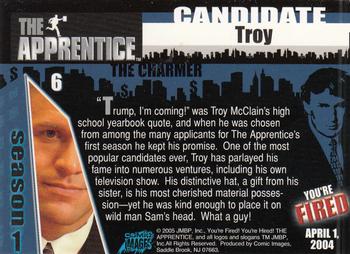 2005 Comic Images The Apprentice #6 Troy Back