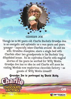 2005 ArtBox Charlie and the Chocolate Factory #4 Grandpa Joe Back