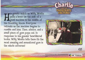 2005 ArtBox Charlie and the Chocolate Factory #65 A Full Three-Course Dinner Back