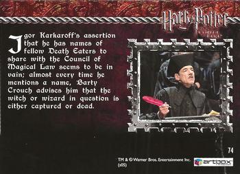 2005 ArtBox Harry Potter and the Goblet of Fire #74 I Have Names, Sir Back