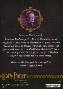 2005 ArtBox Harry Potter & the Sorcerer's Stone #6 Minerva McGonagall Back