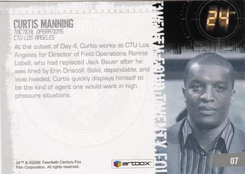 2006 ArtBox 24 Season 4 #7 Curtis Manning Back