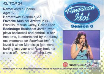 2007 Comic Images American Idol Season 6 #42 Jordin Sparks Back