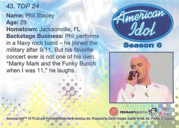 2007 Comic Images American Idol Season 6 #43 Phil Stacey Back