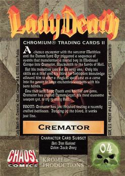 1995 Krome Lady Death 2 #4 Cremator Back
