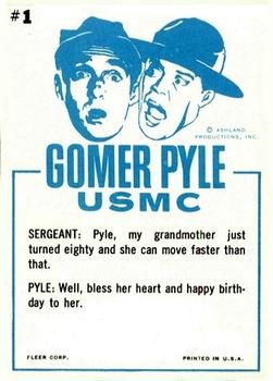 1965 Fleer Gomer Pyle #1 I can see you'll need my special attention, Pyle! Back
