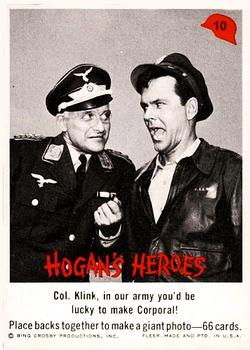 1965 Fleer Hogan's Heroes #10 Col. Klink, in our army you'd be lucky to make Corporal! Front
