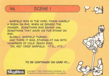 1992 SkyBox Garfield Premier Edition #46 Garfield: The Cliffhanger (Evil Eyes) Back