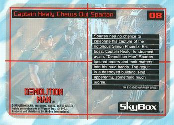 1993 SkyBox Demolition Man #8 Captain Healy Chews Out Spartan Back