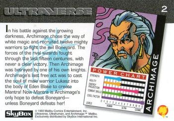 1993 SkyBox Ultraverse #2 Archimage Back