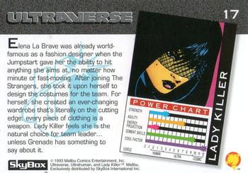 1993 SkyBox Ultraverse #17 Lady Killer Back