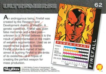 1993 SkyBox Ultraverse #62 Firefall Back