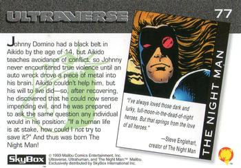 1993 SkyBox Ultraverse #77 The Night Man Back