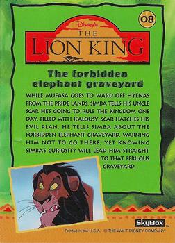 1994 SkyBox The Lion King Series 1 & 2 #08 The forbidden elephant graveyard Back