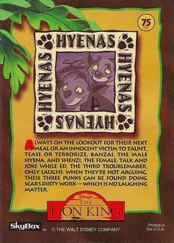 1994 SkyBox The Lion King Series 1 & 2 #75 Hyenas Back