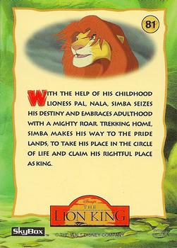 1994 SkyBox The Lion King Series 1 & 2 #81 The Circle of Life - Adulthood Back