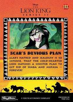 1994 SkyBox The Lion King Series 1 & 2 #132 Scar's Devious Plan Back