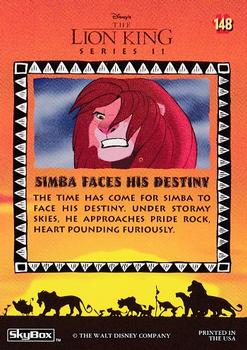1994 SkyBox The Lion King Series 1 & 2 #148 Simba Faces His Destiny Back
