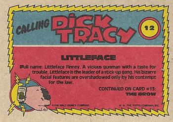 1990 Topps Dick Tracy Movie #12 Littleface Back
