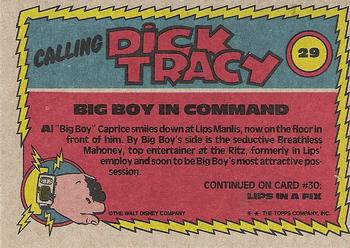 1990 Topps Dick Tracy Movie #29 Big Boy in Command Back