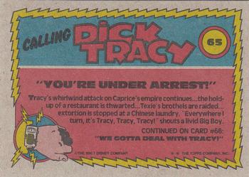 1990 Topps Dick Tracy Movie #65 You're Under Arrest! Back