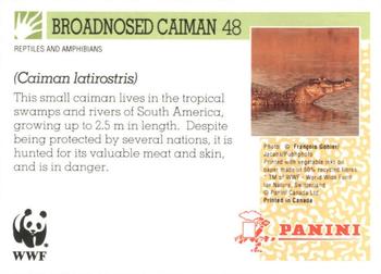 1992 Panini Wildlife In Danger #48 Broadnosed Caiman Back