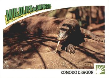 1992 Panini Wildlife In Danger #52 Komodo Dragon Front