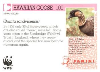 1992 Panini Wildlife In Danger #100 Hawaiian Goose Back