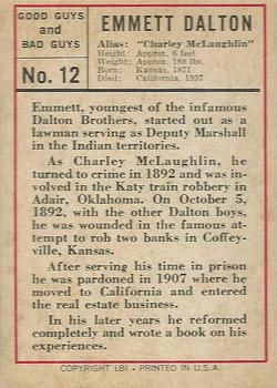 1966 Leaf Good Guys and Bad Guys #12 Emmett Dalton Back