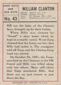 1966 Leaf Good Guys and Bad Guys #43 Bill Clanton Back