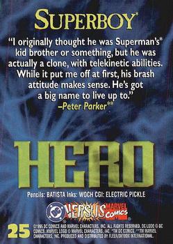 1995 Fleer DC vs. Marvel Comics #25 Superboy Back
