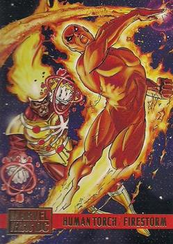 1995 Fleer DC vs. Marvel Comics #61 Human Torch / Firestorm Front