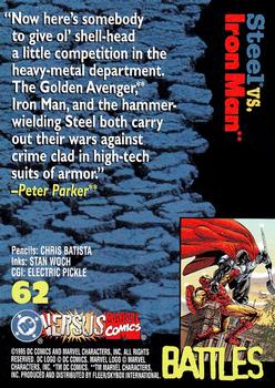 1995 Fleer DC vs. Marvel Comics #62 Steel / Iron Man Back