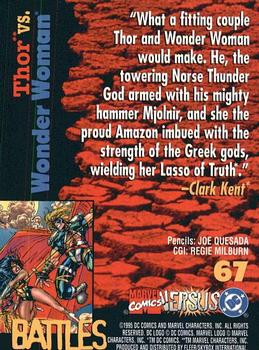 1995 Fleer DC vs. Marvel Comics #67 Thor / Wonder Woman Back