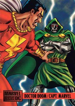 1995 Fleer DC vs. Marvel Comics #77 Doctor Doom / Captain Marvel Front
