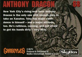 1995 Skybox Gargoyles #68 Anthony Dracon Back