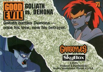 1995 Skybox Gargoyles #71 Goliath vs. Demona Back