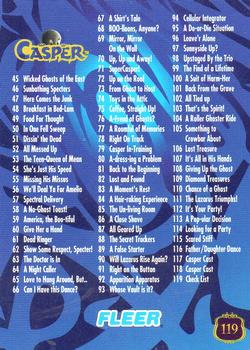 1995 Fleer Casper #119 Casper Checklist Back