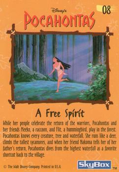 1995 SkyBox Pocahontas #8 A Free Spirit Back